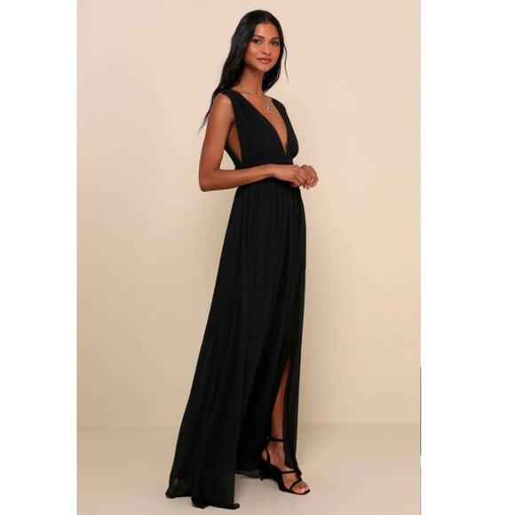 Lulus Exclusive Evening Gown Black Maxi Heavenly Hues Size XS NWT - Picture 3 of 10